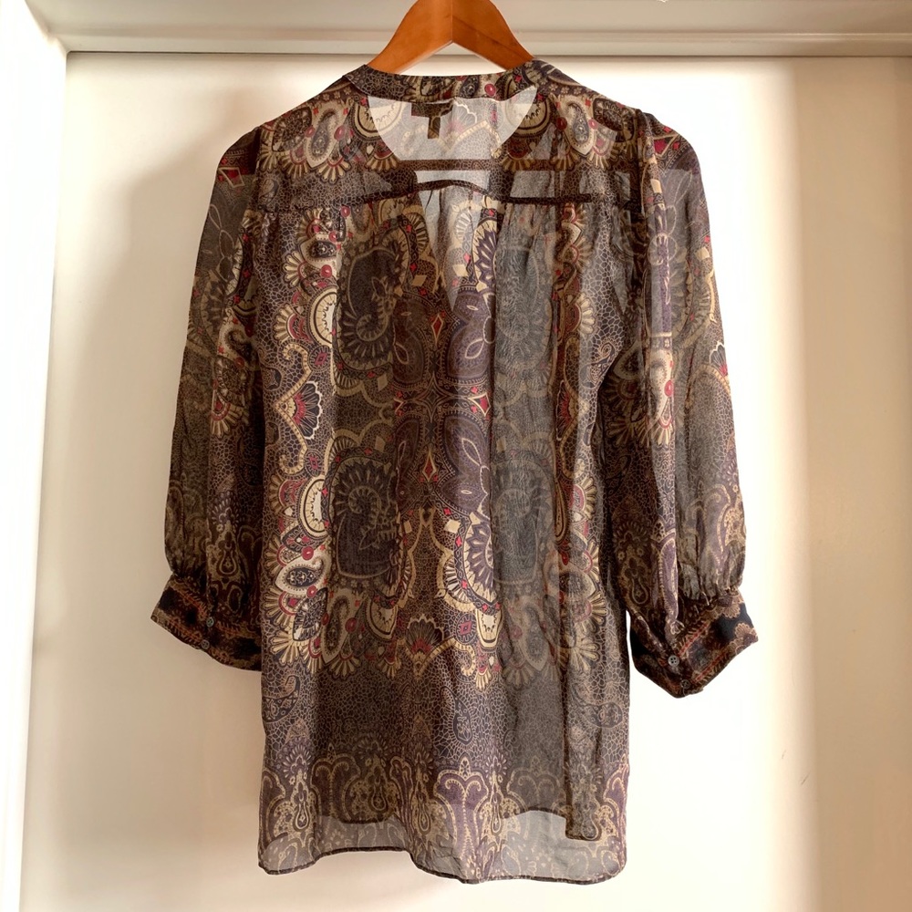 JOIE Sheer Paisley Top/Blouse